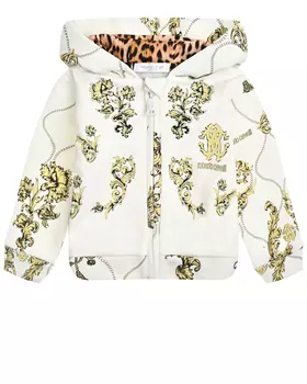 Спортивная куртка с леопардовой отделкой капюшона Roberto Cavalli