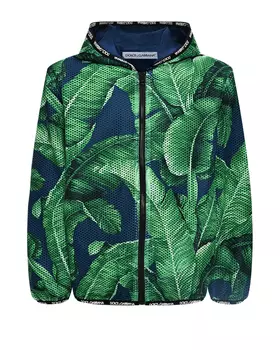 Спортивная куртка с принтом "листья" Dolce&Gabbana