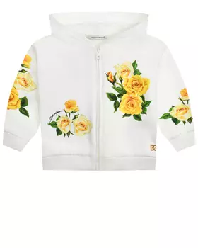 Спортивная куртка с принтом "желтые розы" Dolce&Gabbana
