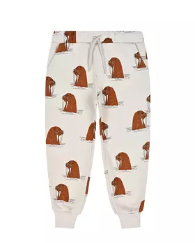 Спортивные брюки с принтом "моржи" Mini Rodini детские