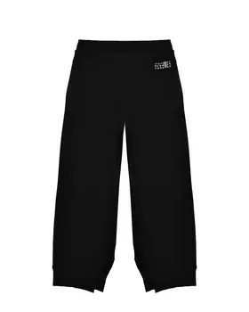 Спортивные брюки с разрезами, черные MM6 Maison Margiela