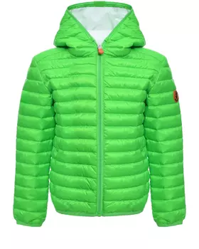 Стеганая куртка с капюшоном, зеленая Save the Duck