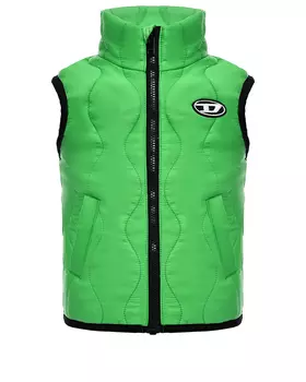 Стеганый зеленый жилет с черным кантом Diesel