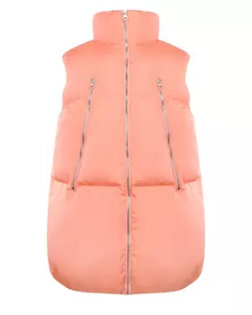 Стеганый жилет персикового цвета MM6 Maison Margiela детский