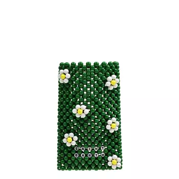 Сумка для телефона из бусин с белыми ромашками Saint Barth