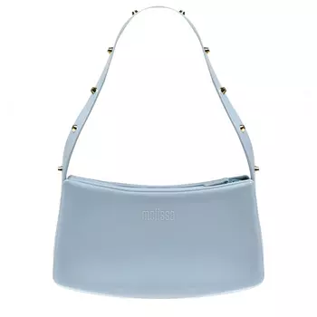 Сумка глянцевая с заклепками на ручке, голубая Melissa