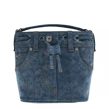 Сумка из денима со шнурком, синяя Mo5ch1no Jeans