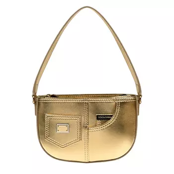 Сумка из ламинированной кожи, золотая Dolce&Gabbana