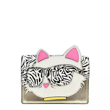 Сумка на ремешке с аппликацией кошки Karl Lagerfeld kids