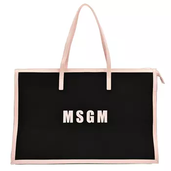 Сумка с розовым кантом, черная MSGM