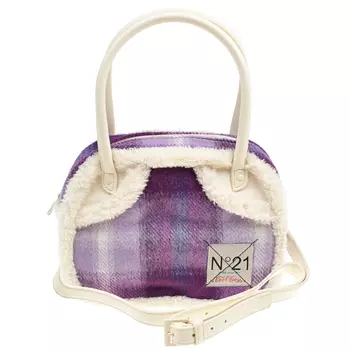 Сумка в клетку с меховой отделкой, 25x18x7 см No. 21 детская