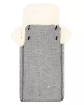 Светло-серый конверт в коляску "Premium Welss", натуральная овчина Hesba