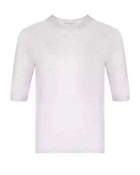 Светло-серый топ из смесовой шерсти Genious