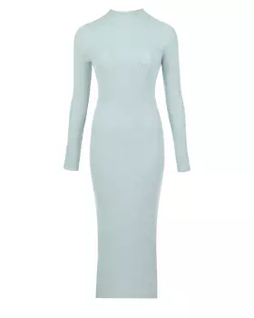 Светло-зеленое кашемировое платье с вырезом на спин Arch4