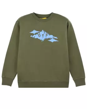 Свитшот цвета хаки Off-White детский