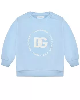 Свитшот с белым лого, голубой Dolce&Gabbana