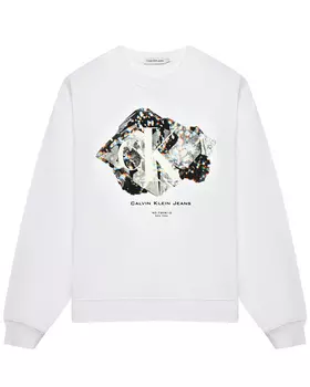 Свитшот с лого, белый Calvin Klein