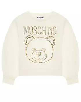 Свитшот с лого из золотых заклепок Moschino