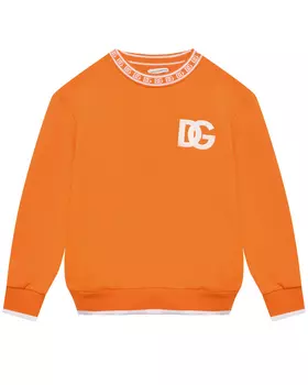 Свитшот с лого, оранжевый Dolce&Gabbana
