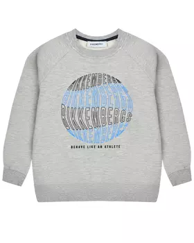 Свитшот с лого, серый Bikkembergs