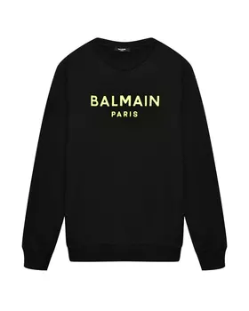 Свитшот с неоновым лого, черный Balmain