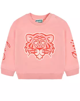 Свитшот с принтом тигра в очках, розовый KENZO