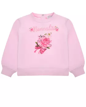 Свитшот с розой со стразами Monnalisa