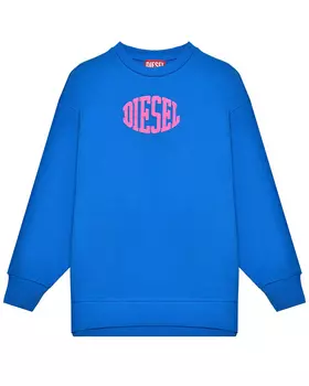 Свитшот с розовым лого, синий Diesel