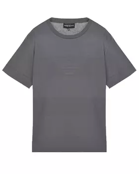 Темно-серая футболка с лого в тон Emporio Armani детское