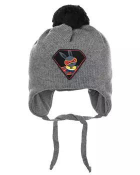 Темно-серая шапка с нашивкой "заяц" Chobi детское