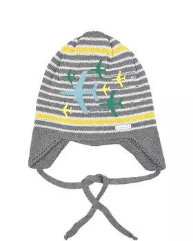 Темно-серая шапка с принтом "самолеты" Il Trenino