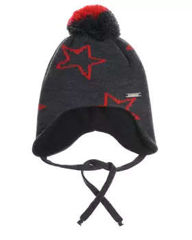 Темно-серая шапка с узором "звезды" Il Trenino детское