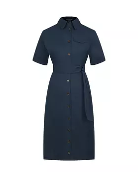 Темно-синее платье с поясом Pietro Brunelli