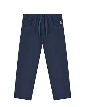 Темно-синие льняные брюки IL Gufo