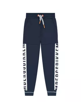Темно-синие спортивные брюки с брендированными лампасами Bikkembergs детское