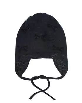 Темно-синяя шапка с бархатными бантами Catya детское