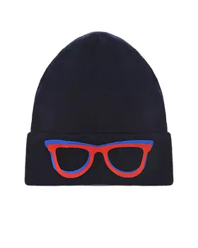 Темно-синяя шапка с принтом "очки" Regina детское