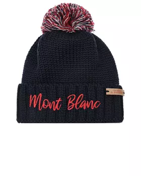 Темно-синяя шапка с шерстяным помпоном Il Trenino детское