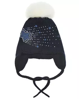 Темно-синяя шапка со стразами Catya детское