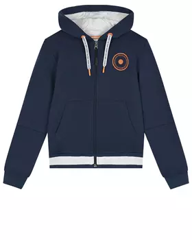 Темно-синяя спортивная куртка логотипом на спине Bikkembergs детское