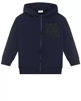 Темно-синяя спортивная куртка с накладным карманом Fendi детское