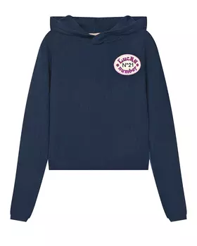 Темно-синяя толстовка-худи с лого No. 21 детское