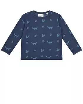 Темно-синяя толстовка с принтом "лисички" Sanetta fiftyseven детское