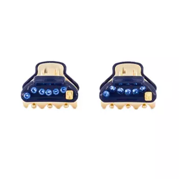 Темно-синяя заколка-краб со стразам имикро 2 шт. (1,5 см) Alexander de Paris детское