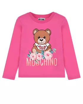 Толстовка цвета фуксии с логотипом Moschino детская