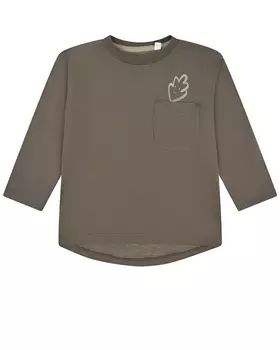 Толстовка цвета хаки с нагрудным карманом Sanetta Pure детская