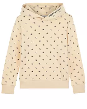Толстовка-худи кремового цвета Calvin Klein детская