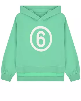 Толстовка-худи мятного цвета MM6 Maison Margiela детская