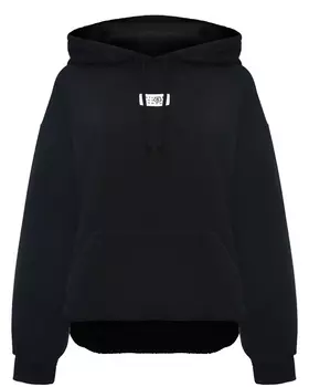 Толстовка-худи с лого, черная MM6 Maison Margiela