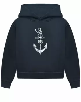 Толстовка-худи с принтом "якорь" Dolce&Gabbana